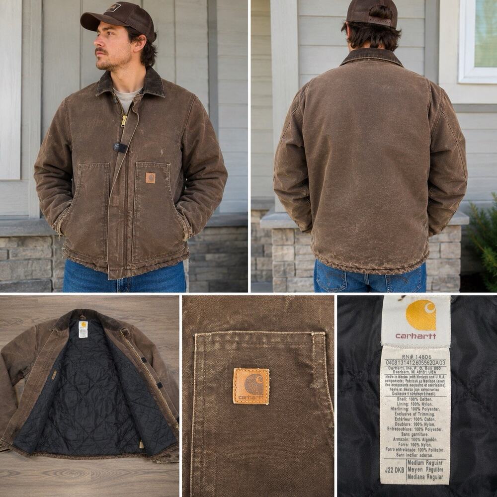 Vintage Carhartt J22 Dkb Arctic Jacket Mens M Dark Br… - Gem